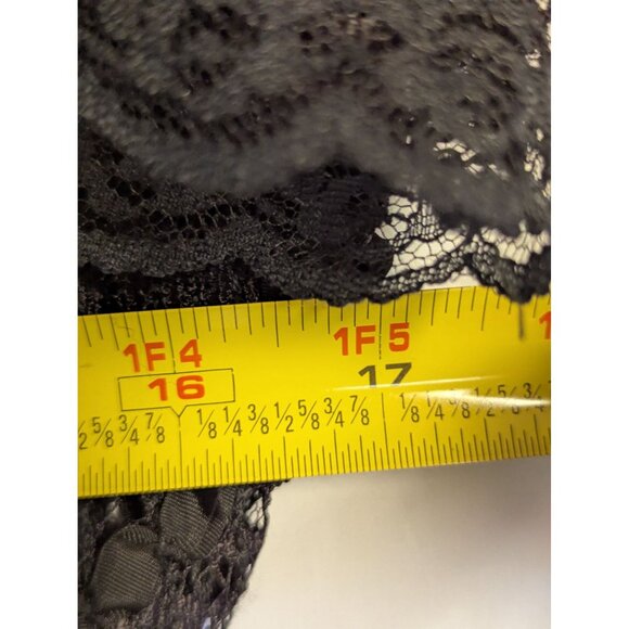 Vintage 80s HW Collections Black Lace Dress With Sequins Drop Waist Design Flutt - Picture 5 of 10